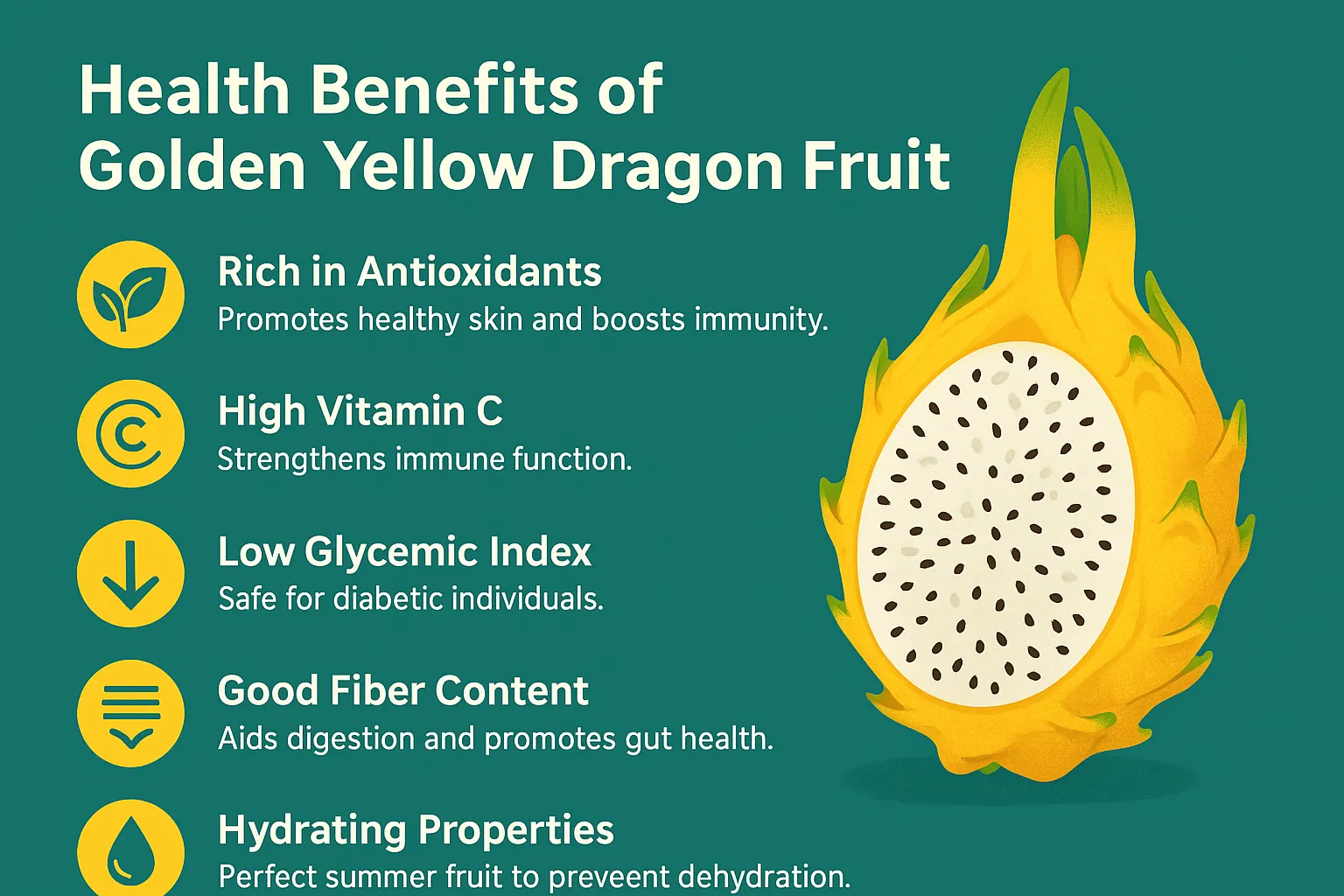 Health benefits of golden yellow dragon fruit
